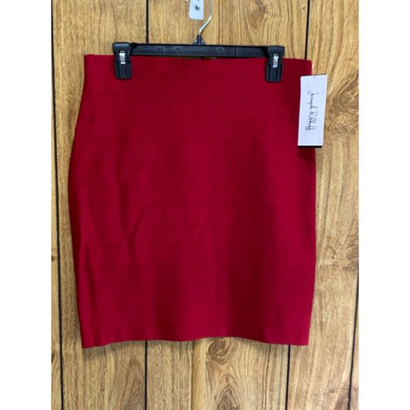 Joseph Ribkoff Women's Bandage Mini Skirt Textured Elastic Waist Red Size 12 NWT - Picture 2 of 8